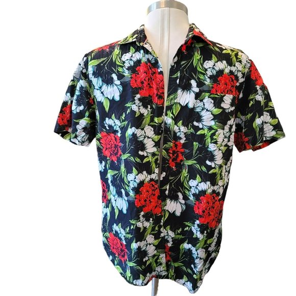 Zip Code Ricky Bingh Spring Blooms Hawaiian Shirt Mens Large Slim Fit JJ3007 - Picture 7 of 7